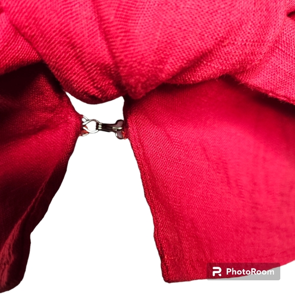 Morning Mist Red Strappy Crop Front Tie Top Sz 10 M - Picture 4 of 10